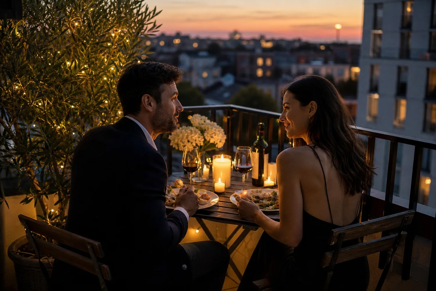 Backyard or Balcony Bistro date-night setting.