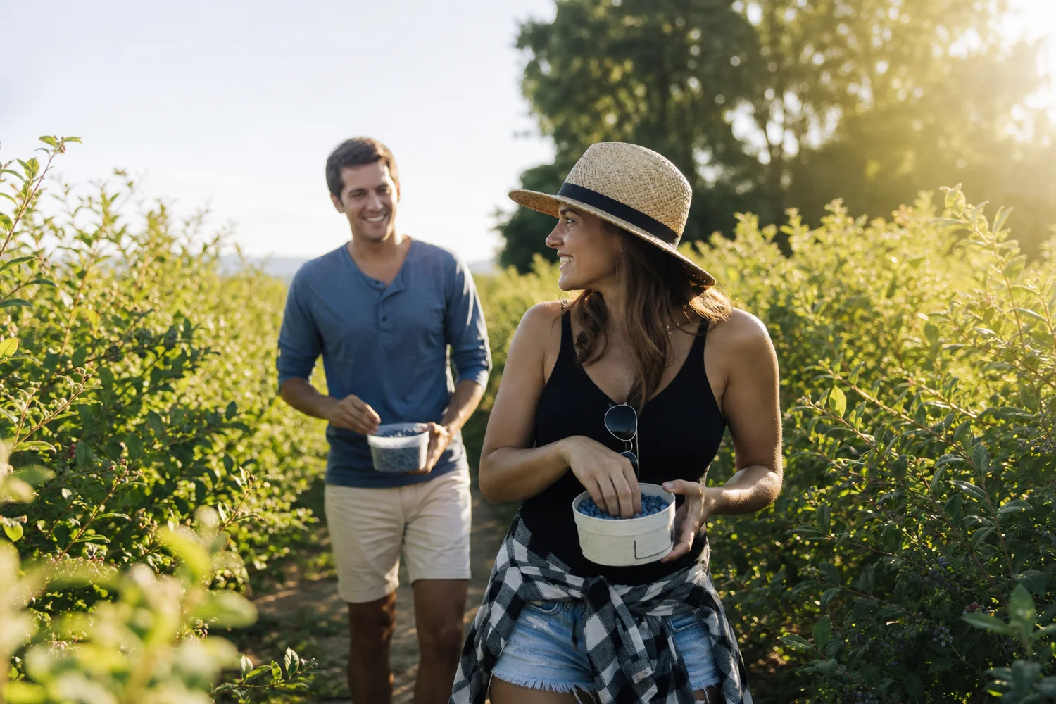 Berry-Picking Breakfast date-night setting.