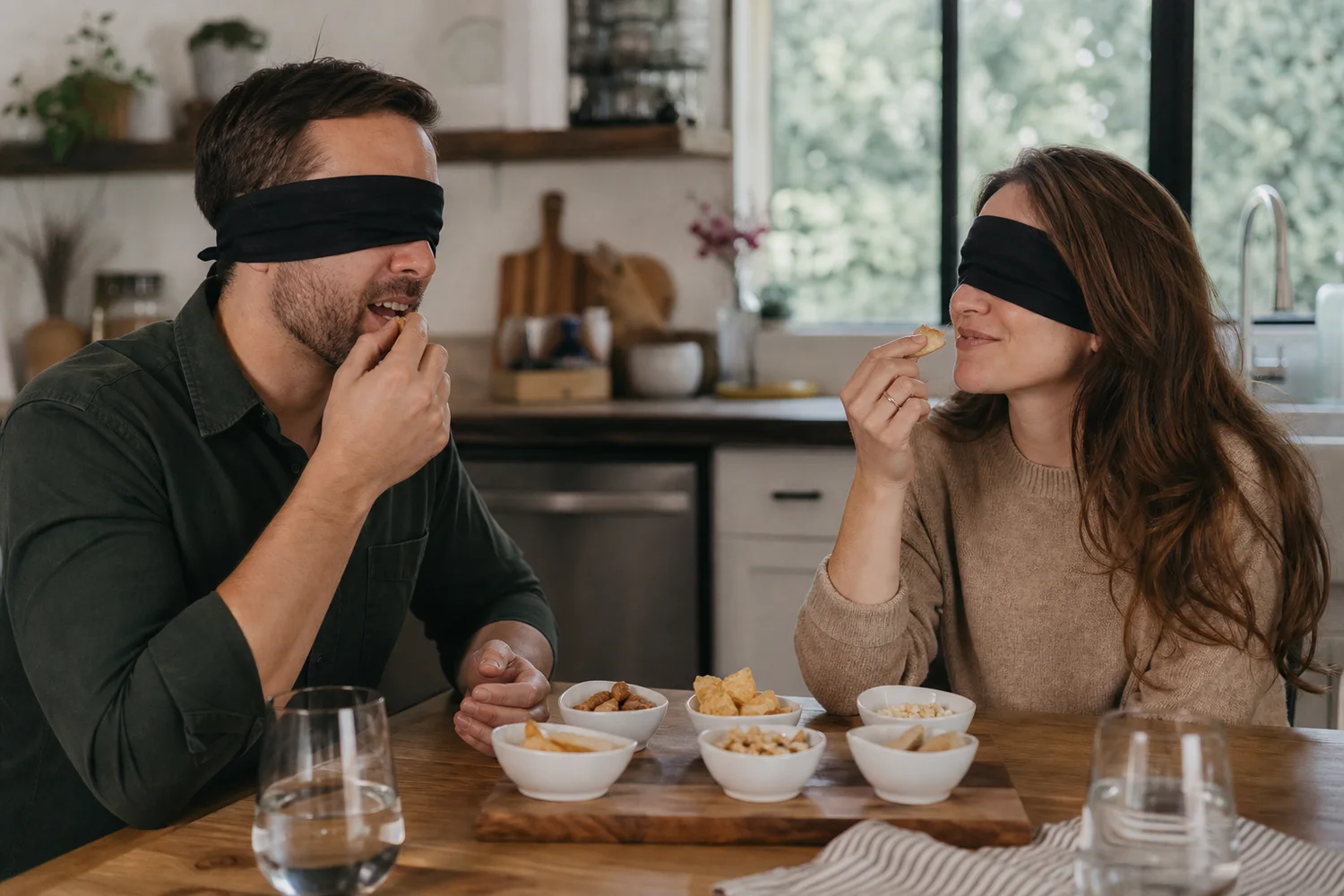 Blind Taste-Test Night date-night setting.