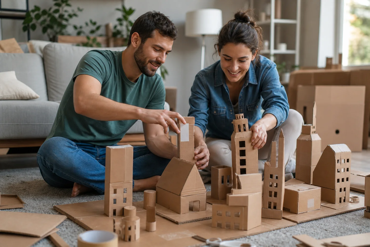 Build a Cardboard City date-night setting.