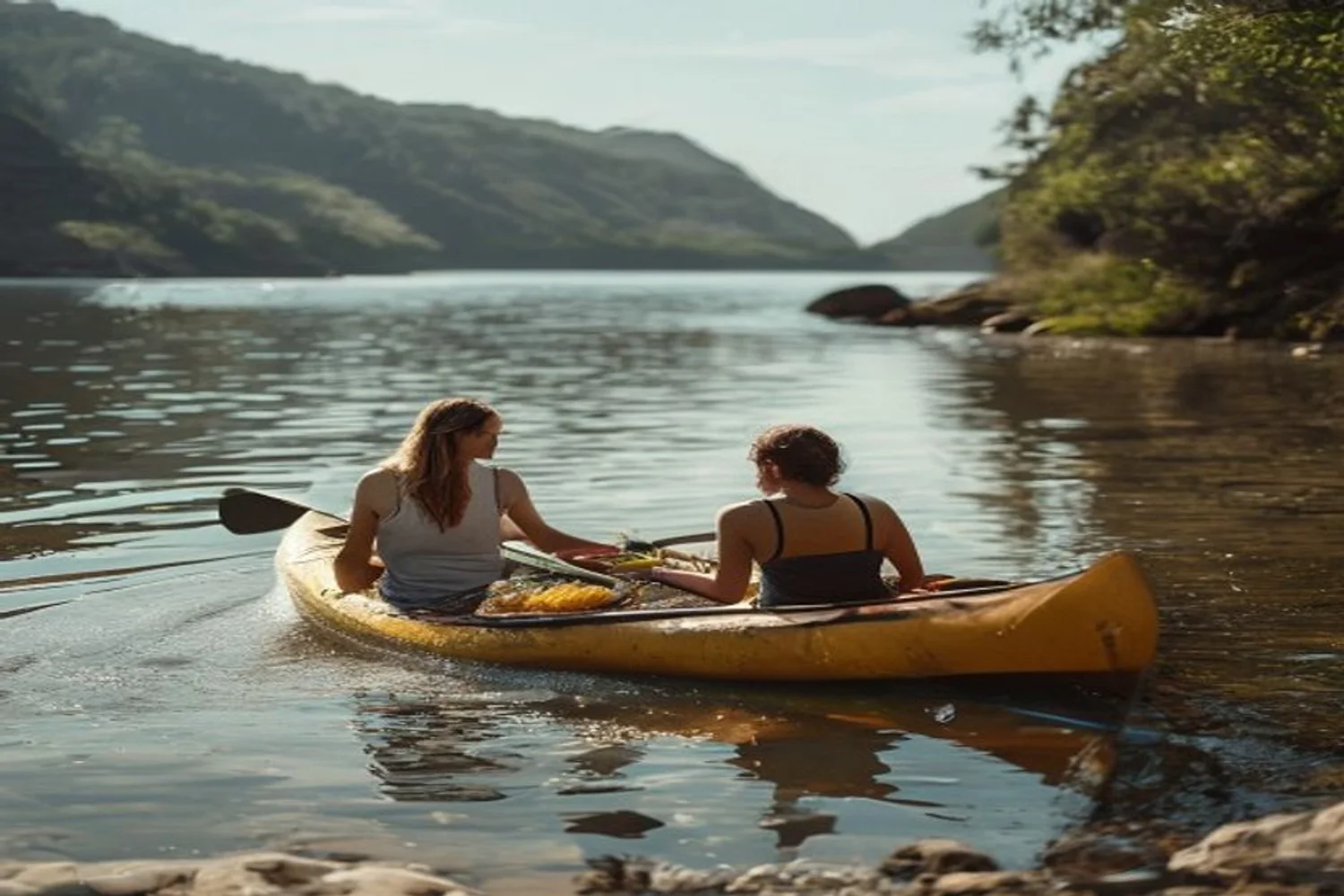 Canoe and Shore Lunch date-night setting.