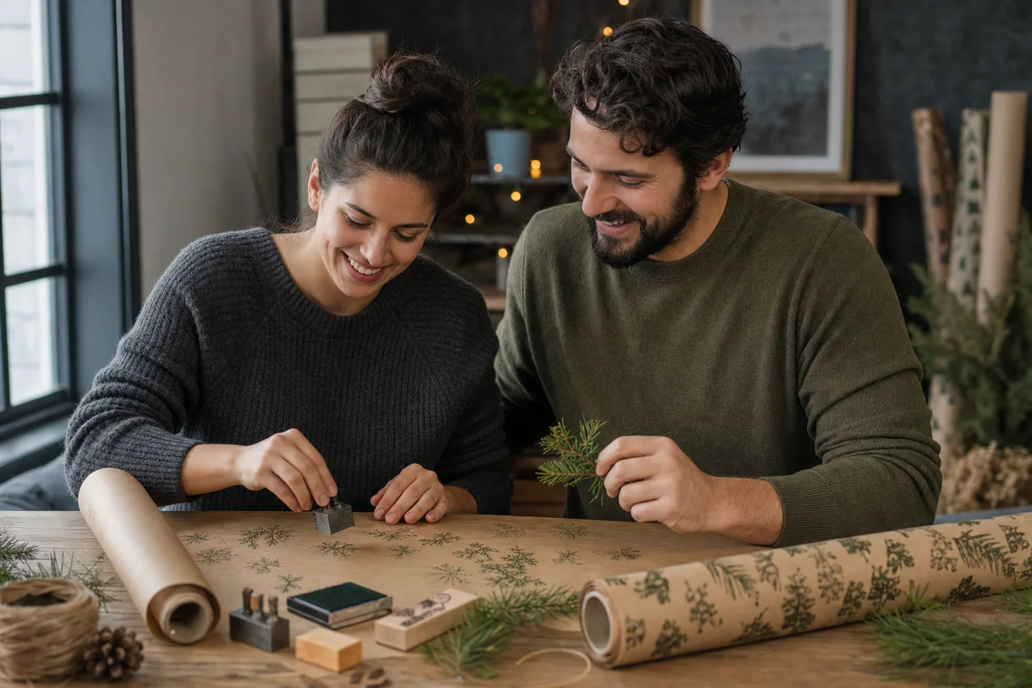 Create a Signature Gift Wrap date-night setting.