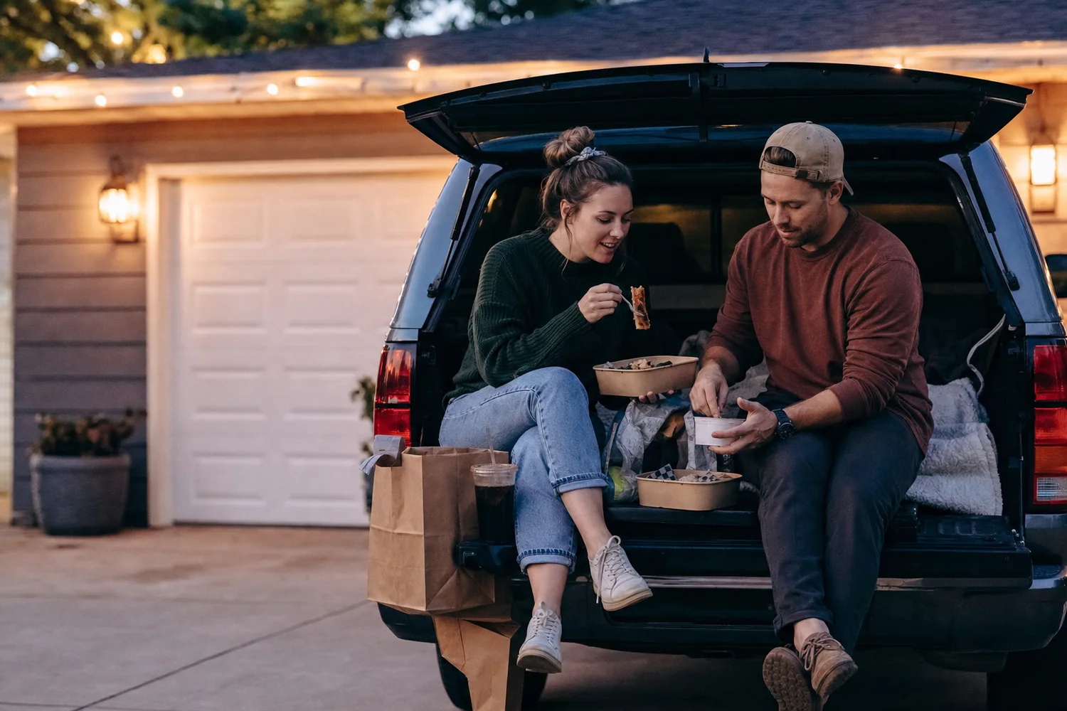 Driveway Takeout Date date-night setting.