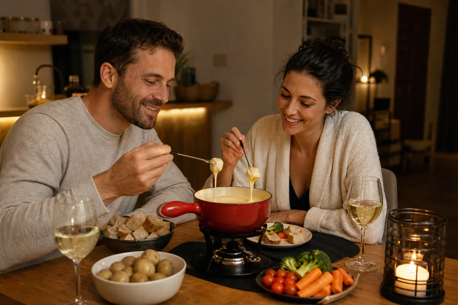 Fondue Without the Fuss date-night setting.