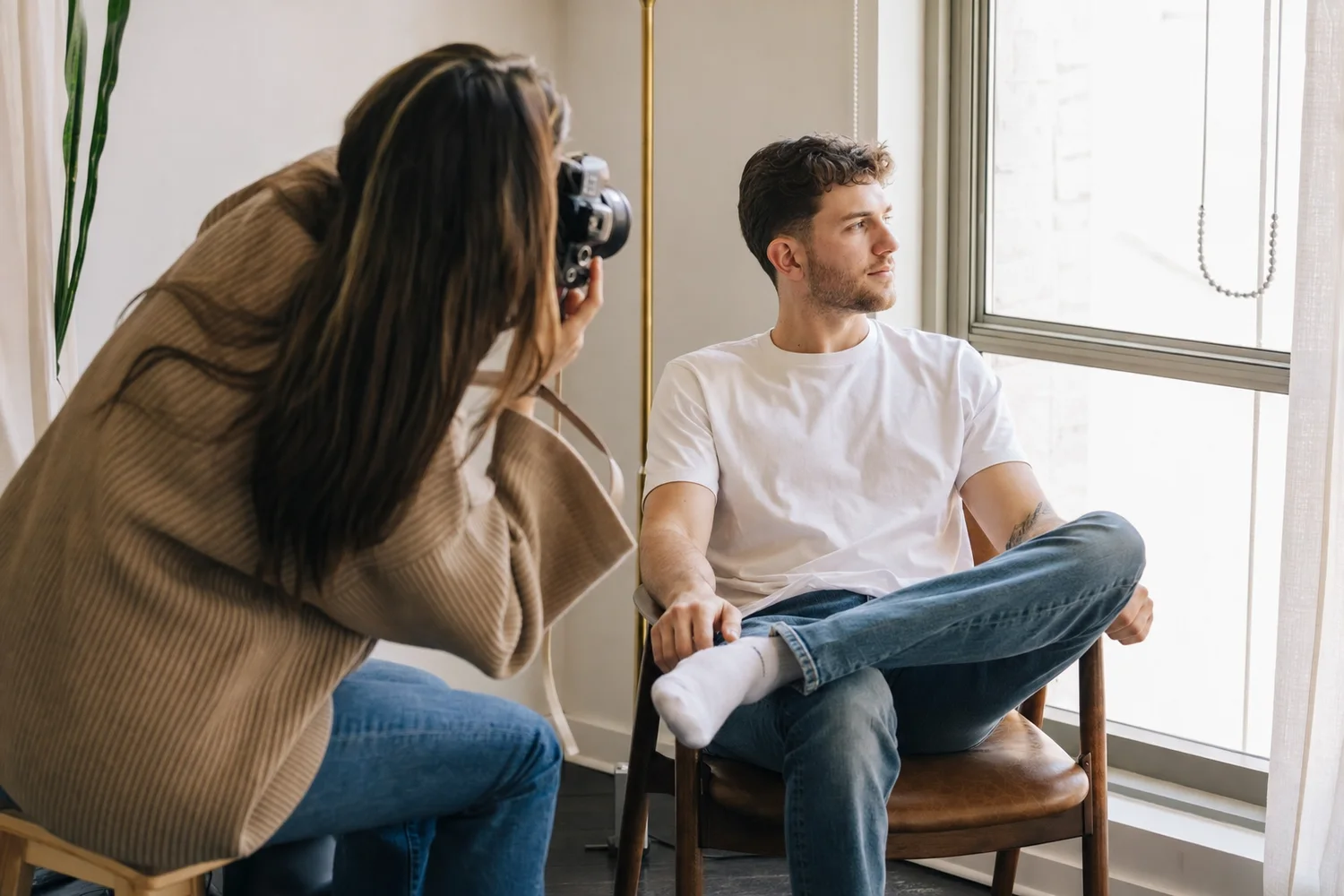 Home Portrait Session date-night setting.