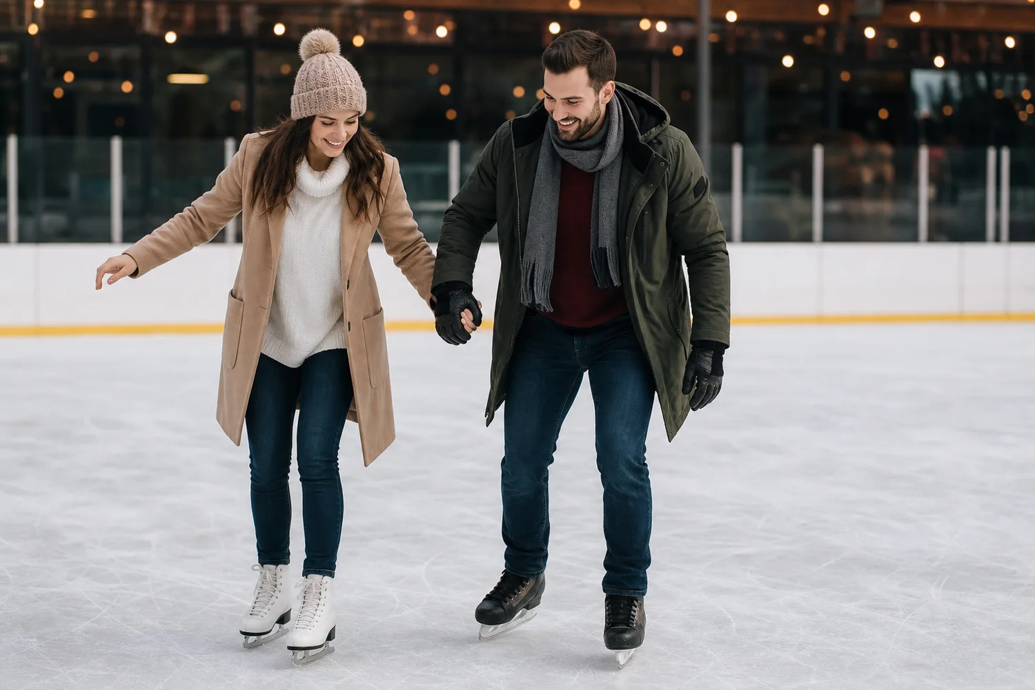 Ice-Skating Beginner Hour date-night setting.