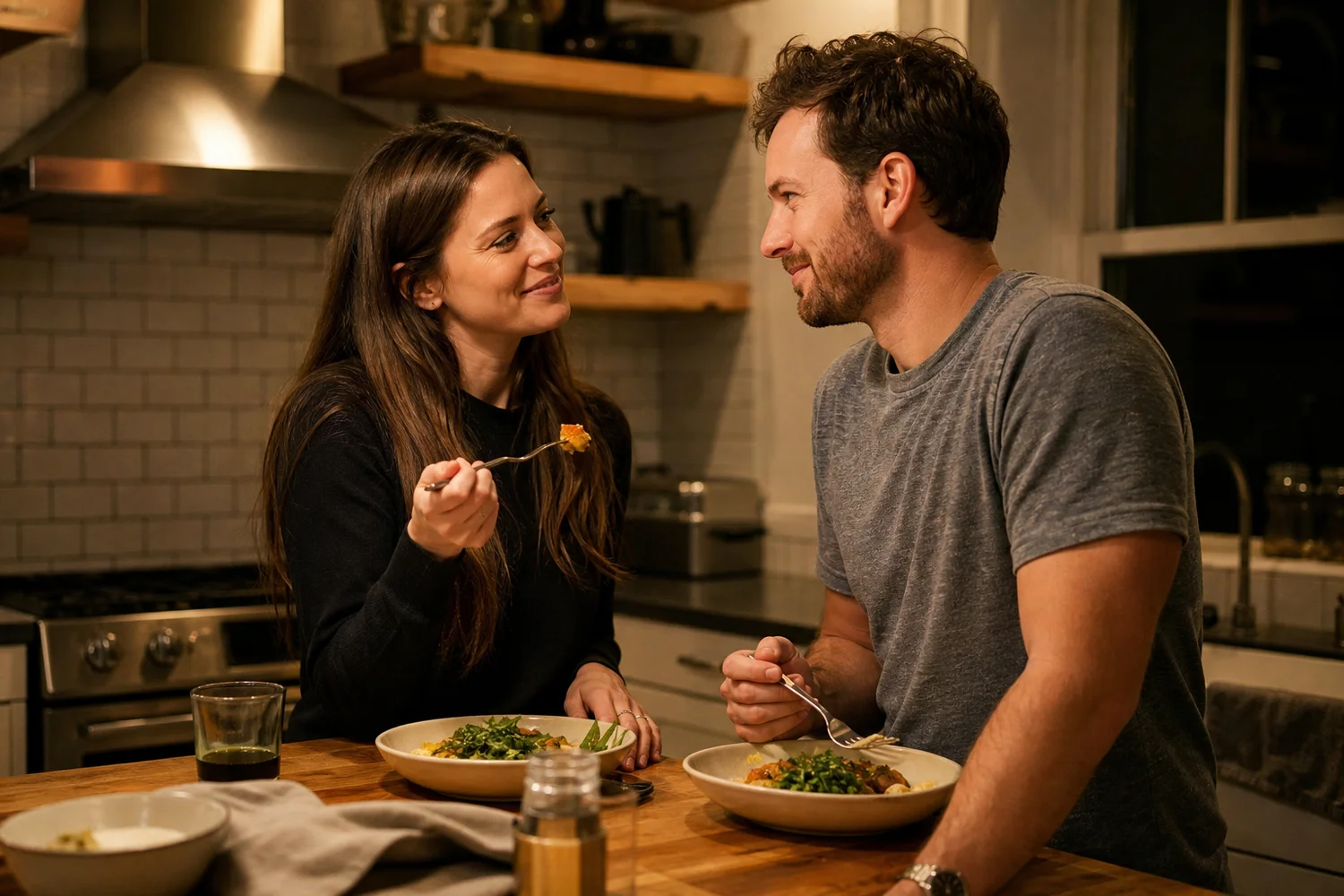 Kitchen Counter Date date-night setting.
