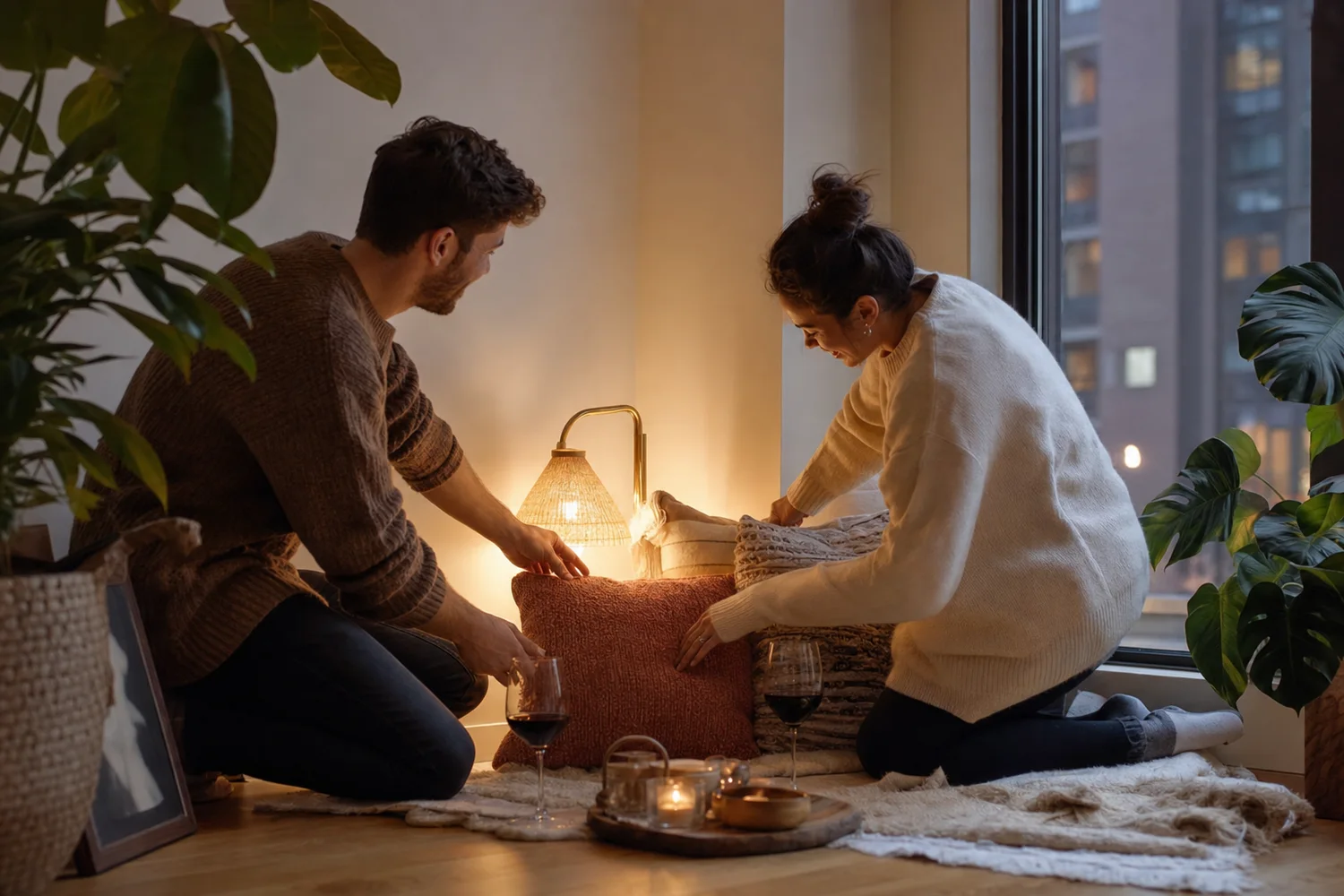 One-Corner Mood Makeover date-night setting.