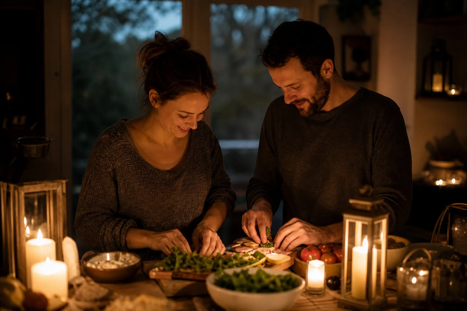 Power-Outage Date date-night setting.