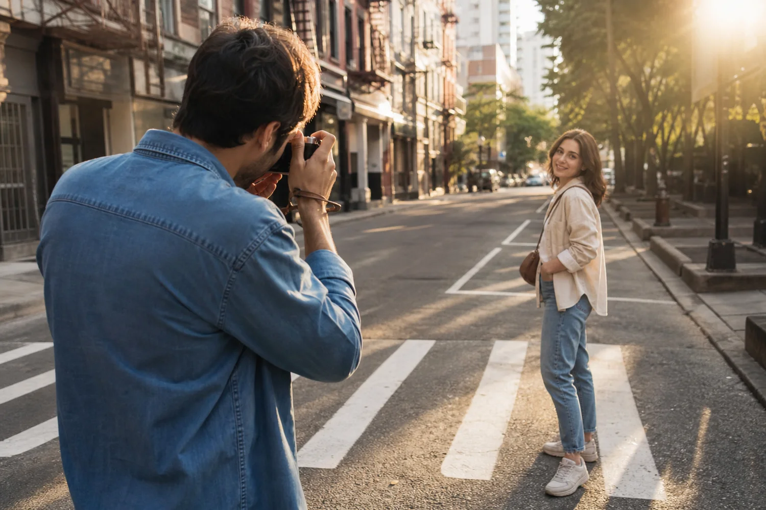 Sunlit Photo Walk date-night setting.