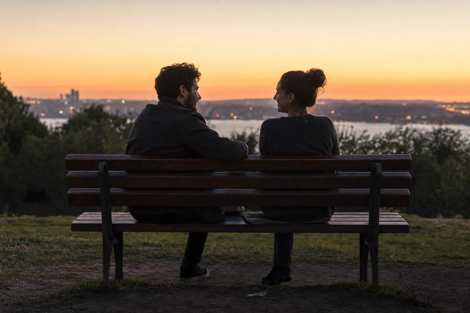Sunset Bench Draft date-night setting.