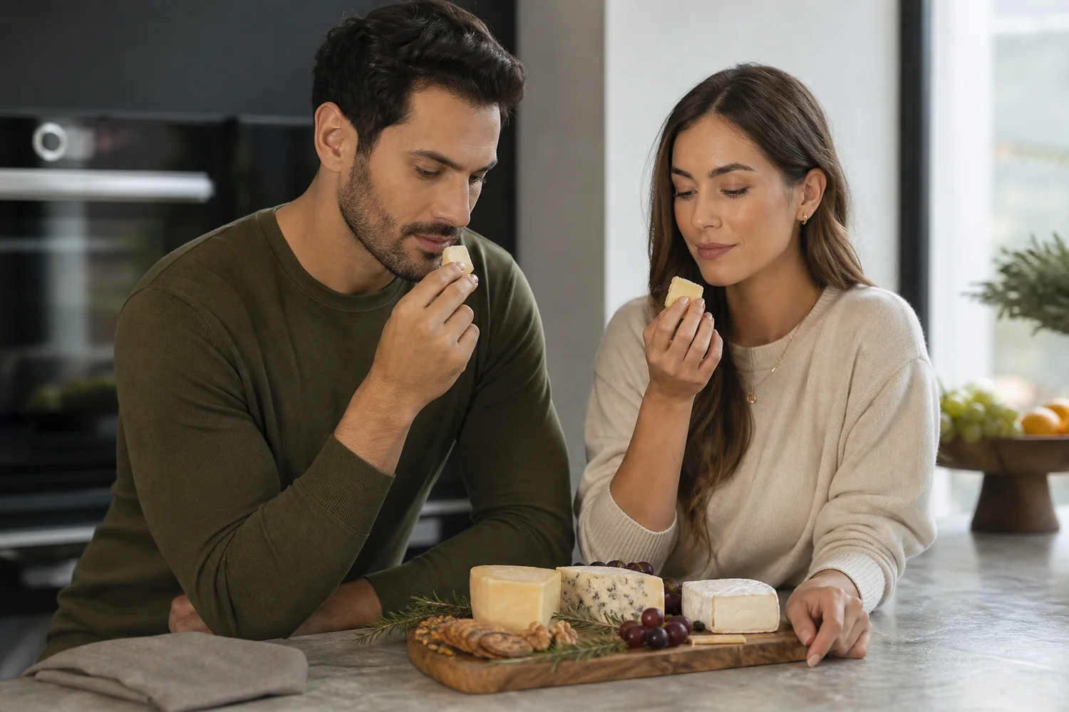 Three-Cheese Tasting date-night setting.