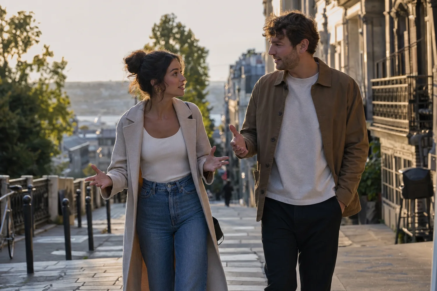 Twenty-Question City Walk date-night setting.
