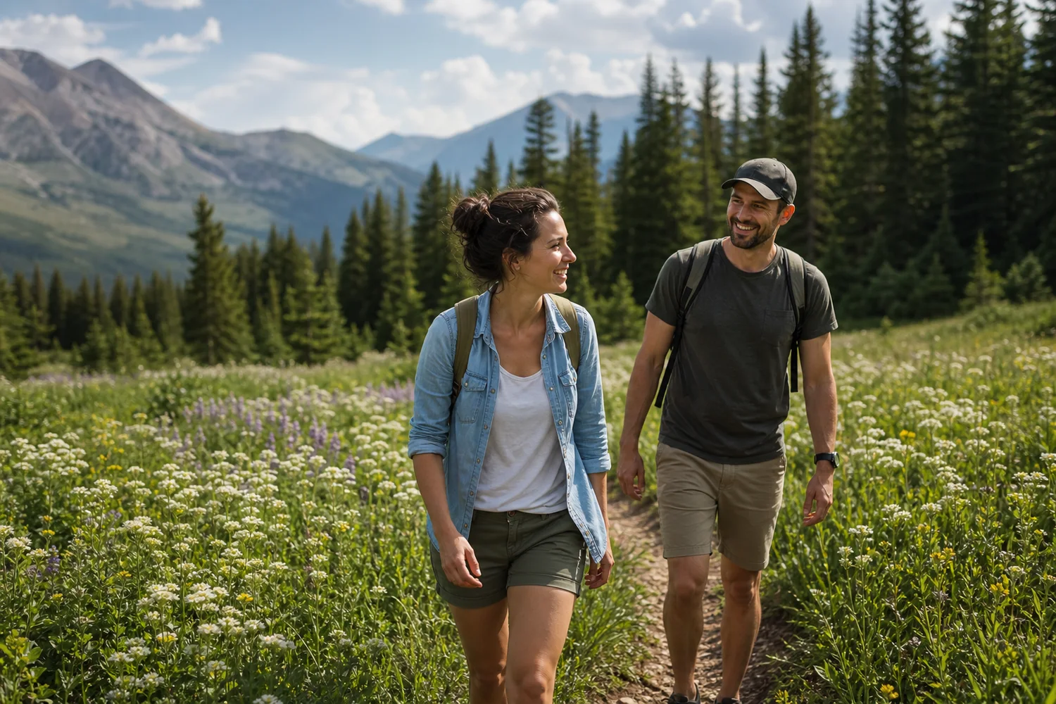 Wildflower Trail Walk date-night setting.