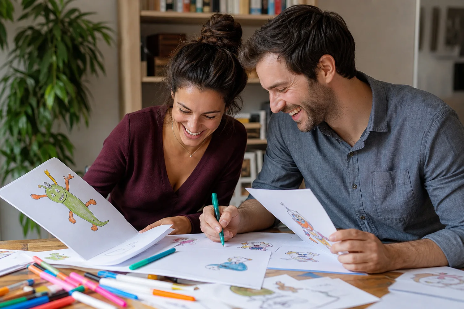 Write and Illustrate a Bad Children’s Book date-night setting.